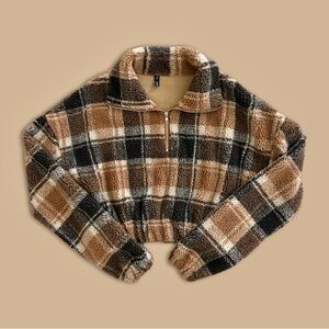 Zaful Half Zip Plaid Pullover